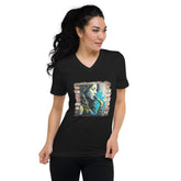 She Breathes Through Music Unisex Short Sleeve V-Neck T-Shirt - Beyond T-shirts